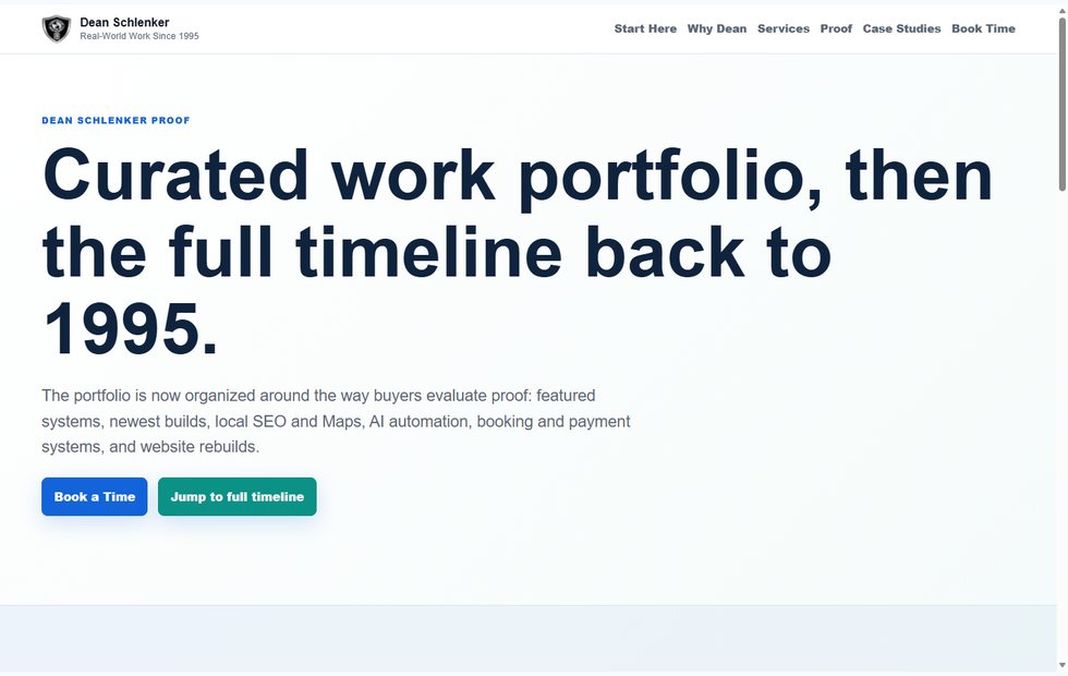 Curated Dean Portfolio screenshot