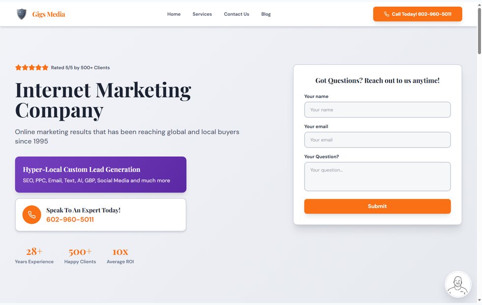 GigsMedia Local Marketing Site screenshot